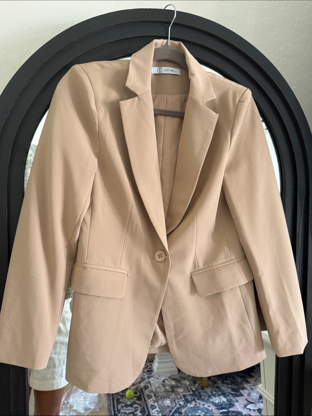 Cozy Blvd Women's Camel Single-Button Blazer